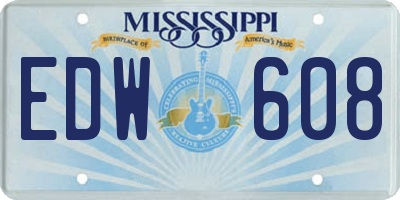 MS license plate EDW608