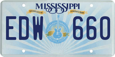 MS license plate EDW660