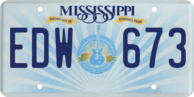 MS license plate EDW673