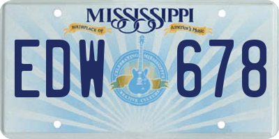 MS license plate EDW678