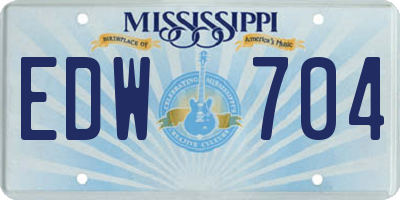 MS license plate EDW704