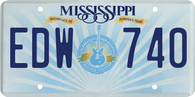 MS license plate EDW740