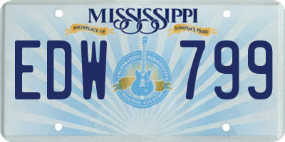 MS license plate EDW799