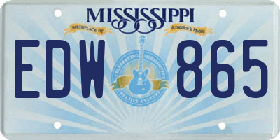 MS license plate EDW865