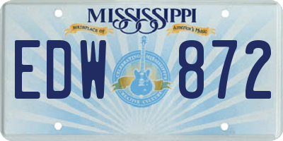 MS license plate EDW872