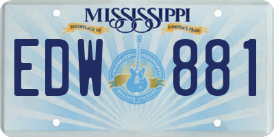 MS license plate EDW881