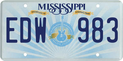 MS license plate EDW983