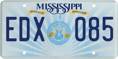 MS license plate EDX085