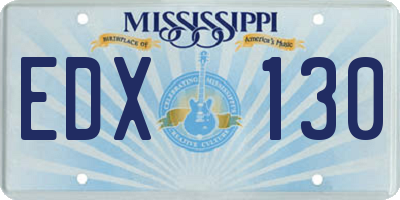 MS license plate EDX130