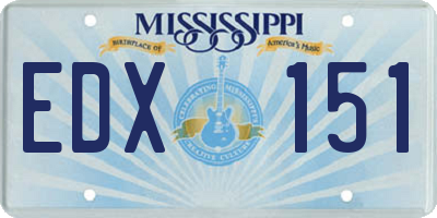 MS license plate EDX151
