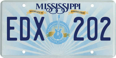 MS license plate EDX202