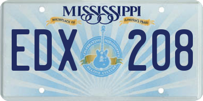MS license plate EDX208