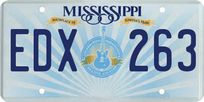 MS license plate EDX263
