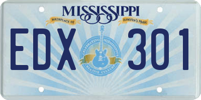 MS license plate EDX301