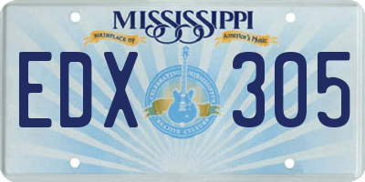 MS license plate EDX305