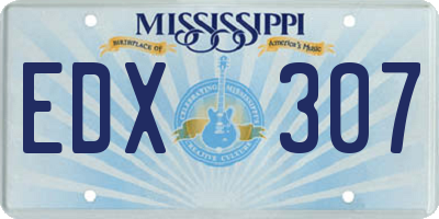 MS license plate EDX307