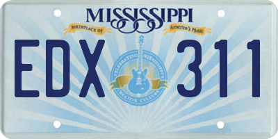 MS license plate EDX311