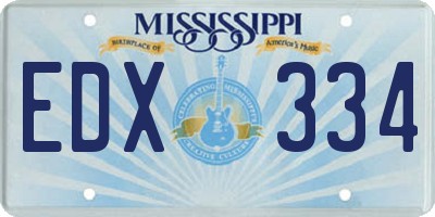 MS license plate EDX334