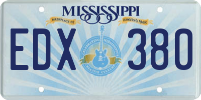 MS license plate EDX380