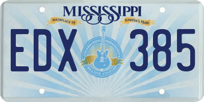 MS license plate EDX385