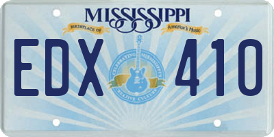 MS license plate EDX410