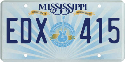 MS license plate EDX415