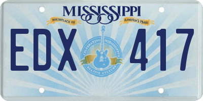 MS license plate EDX417