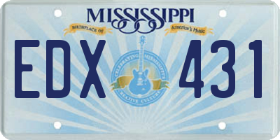 MS license plate EDX431