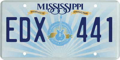 MS license plate EDX441