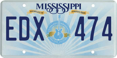 MS license plate EDX474