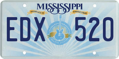 MS license plate EDX520