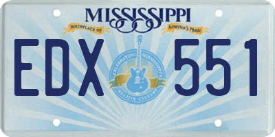 MS license plate EDX551