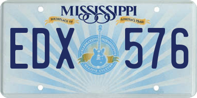 MS license plate EDX576