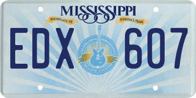 MS license plate EDX607