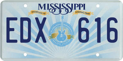 MS license plate EDX616