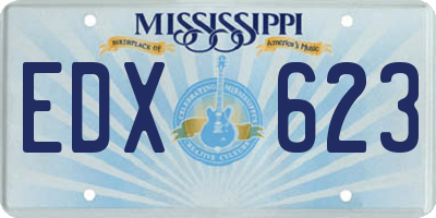 MS license plate EDX623