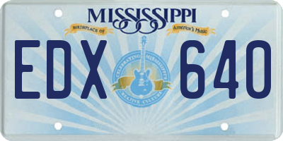 MS license plate EDX640