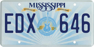 MS license plate EDX646