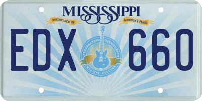 MS license plate EDX660