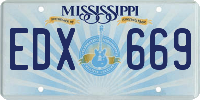MS license plate EDX669