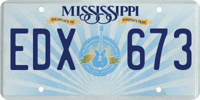 MS license plate EDX673