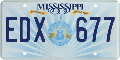 MS license plate EDX677