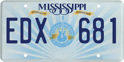 MS license plate EDX681