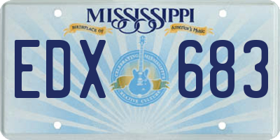 MS license plate EDX683
