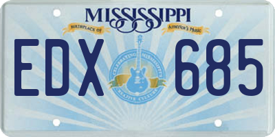 MS license plate EDX685