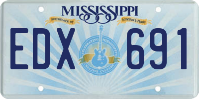 MS license plate EDX691