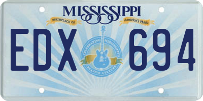 MS license plate EDX694