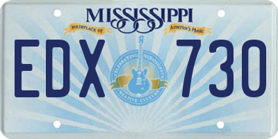 MS license plate EDX730