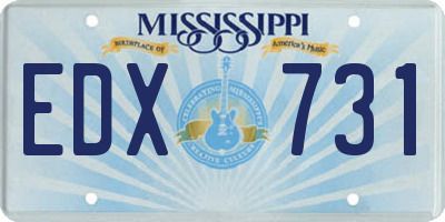 MS license plate EDX731