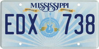 MS license plate EDX738